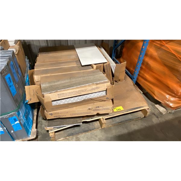 PALLET OF CROSSVILLE 6X23.5" WOOD PATTERN TILES & 12X24" LIGHT TEXTURE TILES