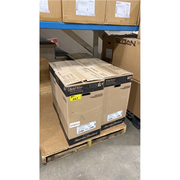 PALLET OF 5 AMERICAN STANDARD 3351101.020 AFWALL MILLENNIUM COMMERCIAL WALL-HUNG ELONGATED TOILET