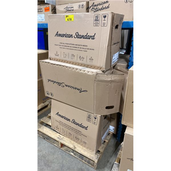 PALLET OF 9 AMERICAN STANDARD 3043001.020 MADERA ELONGATED, FLOOR-MOUNTED COMMERCIAL TOILET BOWLS