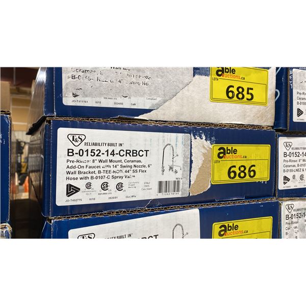 T&S B-0152-14-CRBCT COMMERCIAL PRE-RINSE FAUCET ASSEMBLY WITH 14"SWING NOZZLE