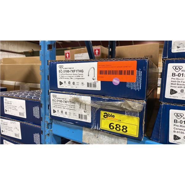 2 T&S EC-3100-7XF1THG 8" GOOSENECK ELECTRONIC SENSOR FAUCETS