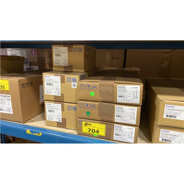 6 TOTO TELS165#CP COMMERCIAL ELECTRONIC GOOSENECK FAUCETS WITH 5 TOTO TLE03502U3 TOUCHLESS