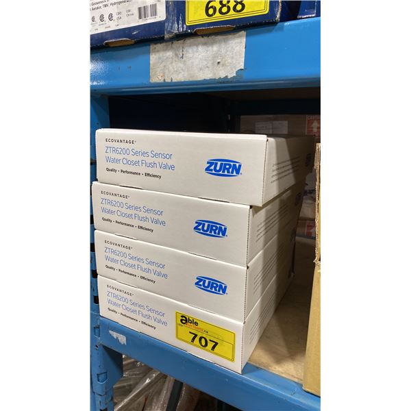 4 ZURN ZTR6200 SERIES COMMERCIAL SENSOR TOILET FLUSH VALVES