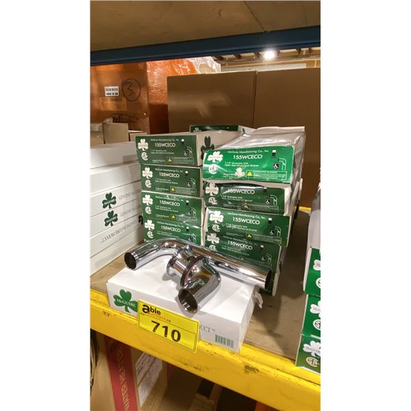 21 BOXES OF MCGUIRE POLISHED CHROME PLUMBING CLEANOUTS / TRAPS & PLUMBING HARDWARE