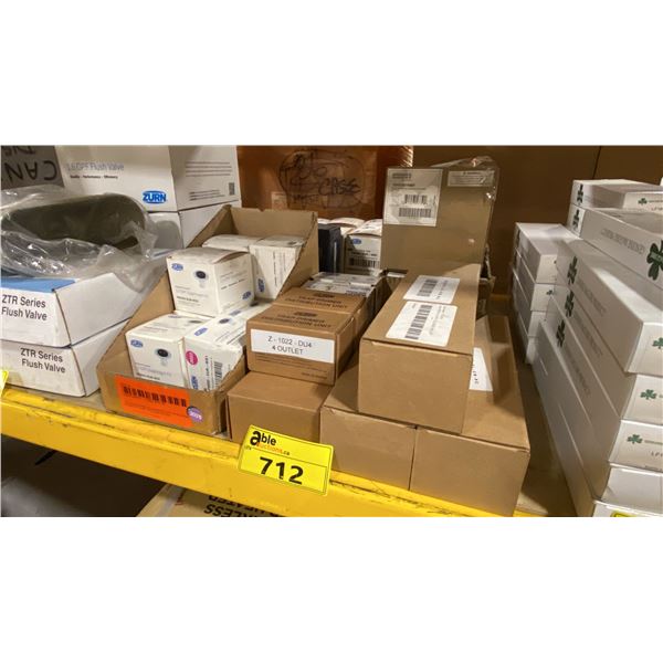ASSORTED ZURN DIAPHRAGM KITS, ZURN TRAP PRIMER DISTRIBUTION UNITS, PRESSURE BALANCING VALVES &