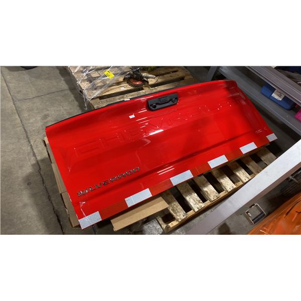 RED CHEVROLET SILVERADO TAILGATE