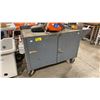 Image 1 : GREY 2 DOOR MOBILE WORKBENCH WITH 5 DRAWERS APPROX 69"L X 24"D X 38"H