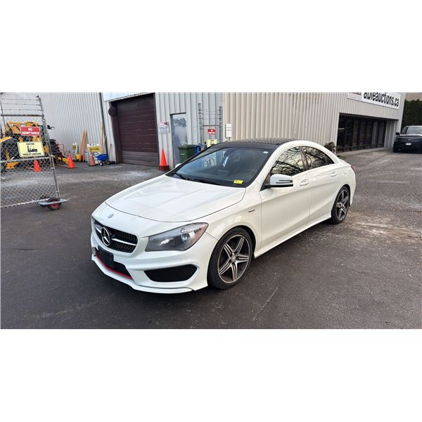 2015 MERCEDES-BENZ CLA250 4MATIC SPORT, 4DR SEDAN, WHITE, VIN WDDSJ4GB2FN176490,