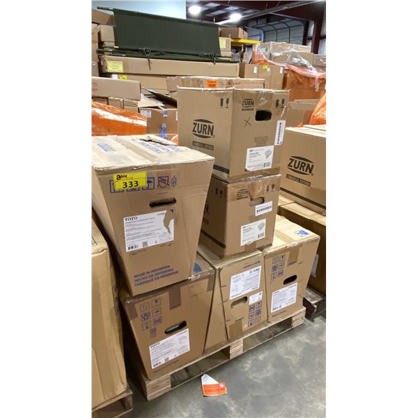 3 TOTO CT725CU#01 COMMERCIAL FLOOR-MOUNTED ELONGATED TOILET BOWLS, 1 TOTO CT705ULN#01 COMMERCIAL