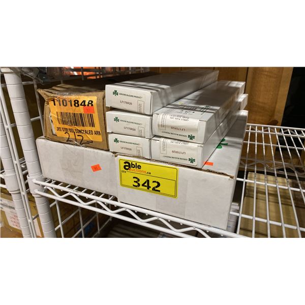 SMITH CUSTOM CONCEALED ARM & 2 BOXES OF MCGUIRE PLUMBING PARTS
