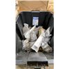 Image 2 : PLASTIC BIN OF ASSORTED COMMERCIAL PLUMBING PARTS & VALVES *BIN INCLUDED*