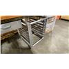 Image 3 : BUTCHER BLOCK TOP PREP TABLE APPROX 71"L X 30"D X 35"H WITH 2 SMALL MOBILE RESTAURANT RACKS
