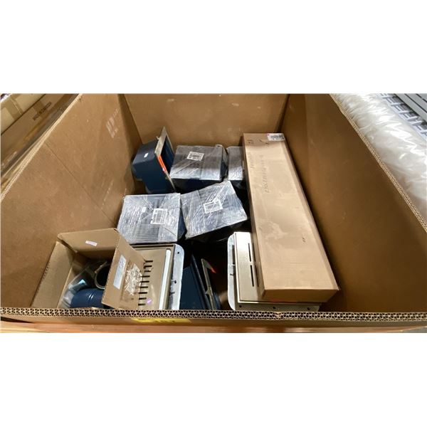 CARDBOARD PALLET BIN OF ZURN ASSORTED SQUARE INSET COMMERCIAL FLOOR DRAINS