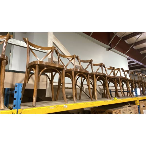 5 DARKWOOD CROSSBACK COMMERCIAL SIDE CHAIRS
