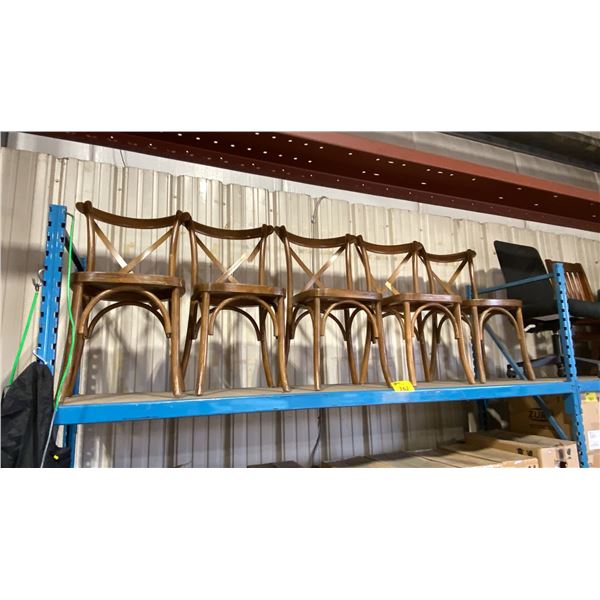 5 DARKWOOD CROSSBACK COMMERCIAL SIDE CHAIRS