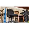 Image 2 : MOBILE OFFICE CHAIR, DARKWOOD SLAT BACK SIDE CHAIR & 3 BAGS OF COMMERCIAL CHAIR CUSHIONS