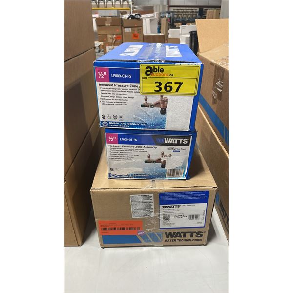 WATTS COMMERCIAL PLUMBING RPZ ASSEMBLY WITH FLOOD SENSOR & 2 WATTS LF009-QT-FS 1/2" REDUCED