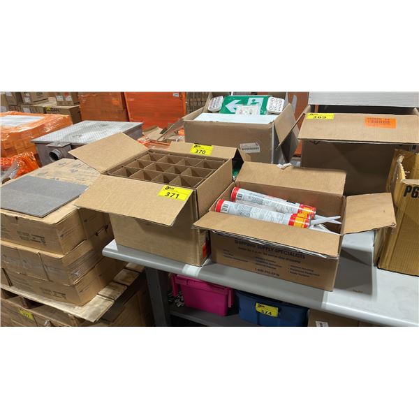2 BOXES OF ELKAY COMMERCIAL REPLACEMENT FILTERS, SPRAY PAINT, LEPAGE 400 DECK ADHESIVE & BRACKETS