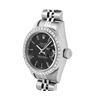 Image 3 : Rolex Ladies Quickset Stainless Steel Black Dial Diamond Bezel Date Watch 26MM