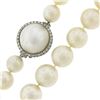 Image 7 : 20" GIA Cultured Pearl Strand Necklace w/ 14k Gold Diamond & Mabe Pearl Clasp