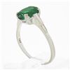 Image 9 : Antique 14k White Gold 1.64 ctw Oval Prong Set Emerald Step Sides Solitaire Ring