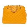 Chanel Vintage Yellow Caviarskin Leather Matelasse Chain Shoulder Bag