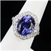 Image 1 : 8.67 ctw Tanzanite and 0.98 ctw Diamond Platinum Ring (GIA CERTIFIED)