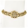 Image 9 : Vintage Gubelin 14mm Watch 18k Yellow Gold Diamond & Emerald Link Bracelet
