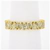 Image 1 : 18K Gold Alternating Pear Fancy Yellow Diamond Eternity Wedding Stack Band Ring