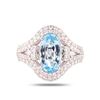 3.37 ctw Aquamarine and 1.21 ctw Diamond Platinum Ring