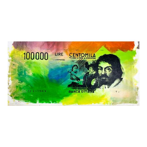 Old Italan Lire Centomila by Steve Kaufman (1960-2010)