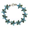 Image 4 : Vintage Silver Marquise Shape Natural Blue Turquoise Floral Link Chain Bracelet
