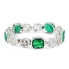 Image 2 : 32.68 ctw Emerald and 4.33 ctw Diamond 18K White Gold Bracelet