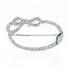 Image 1 : Antique Art Deco Platinum European Marquise Diamond Ribbon Bow Wreath Brooch Pin