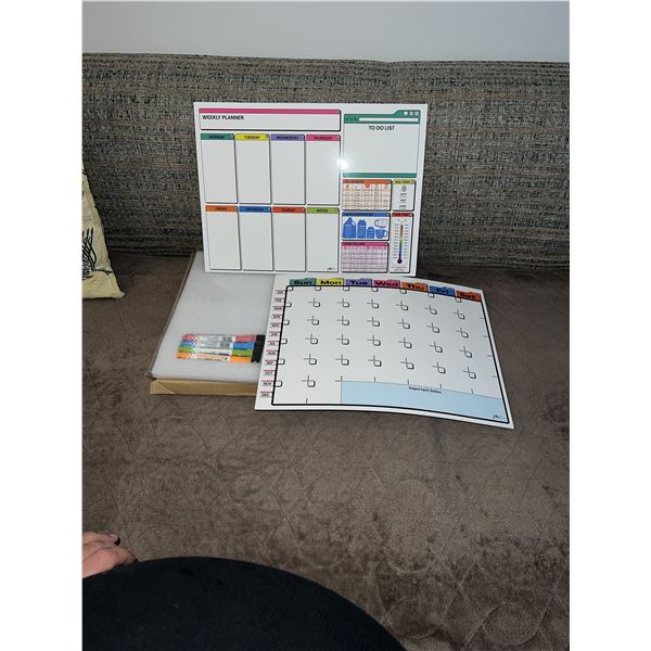 Set of 4 Magnetic Dry Erase Calendar and Planners NEW