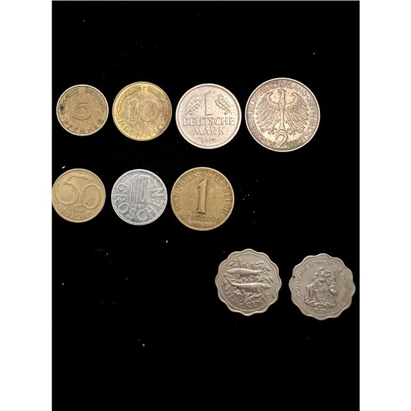 COINS LOT GERMANY AUSTRIA BAHAMAS 1950'S AND MORE
