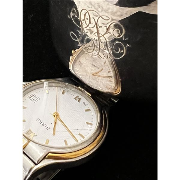 BIRKS ENGRAVED VINTAGE CUP AND THE WATCH
