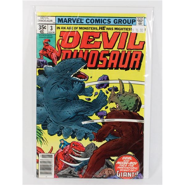 MARVEL COMICS GROUP DEVIL DINOSAUR COMIC #3 1978