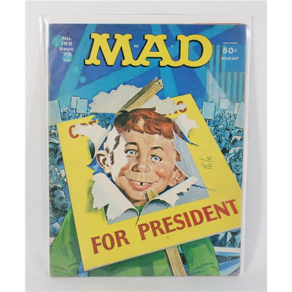 MAD MAGAZINE #185 (1976) (ALFIE GETS HIT WITH HIS