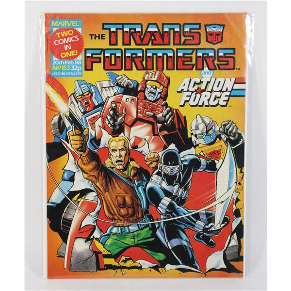 MARVEL 2 COMICS IN ONE THE TRANSFORMERS AND ACTION