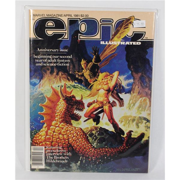 THE MARVEL MAGAZINE EPIC ILLUSTRATED COMIC APRIL