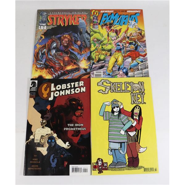 4 MIXED PUBLISHER COMICS INCLUDING SKELETON KEY