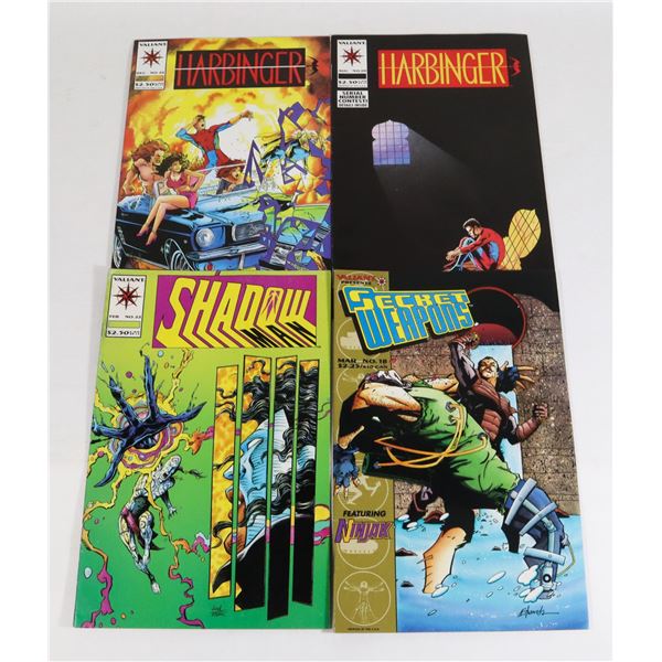 4 ASSORTED VALIANT COMICS INCLUDING SECRET