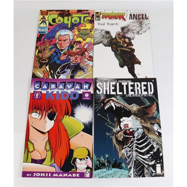 4 MIXED PUBLISHER COMICS INCLUDING SHELTERED
