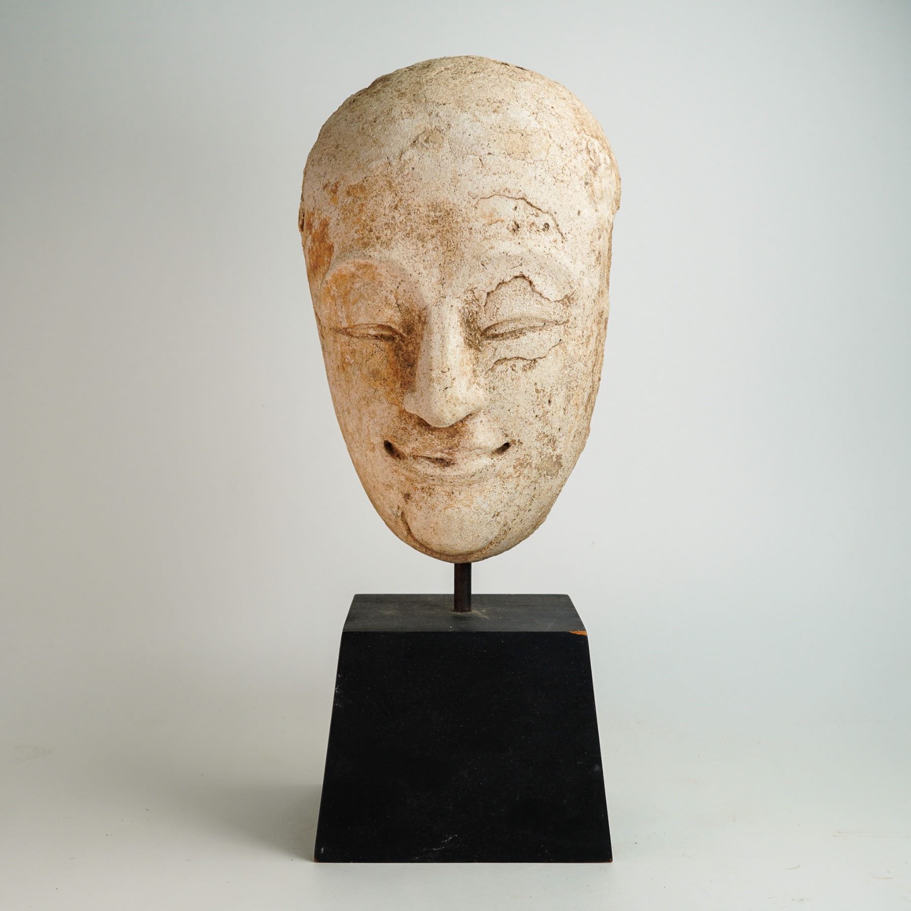 Antique Southeast Asian Carved Stone Funerary Mask