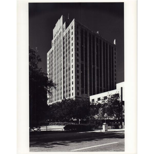 Silver Print Photograph, 1980s Art Deco Building Miami