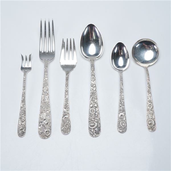 6pc S. Kirk & Son Sterling Silver Flatware, Repousse