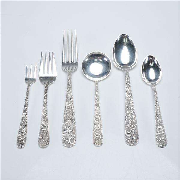 6pc S. Kirk & Son Sterling Silver Flatware, Repousse