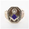 Image 1 : 10K Gold Diamond Masonic Ring