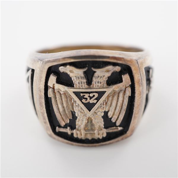 Sterling Silver 32nd Degree Scottish Rite Masonic Ring